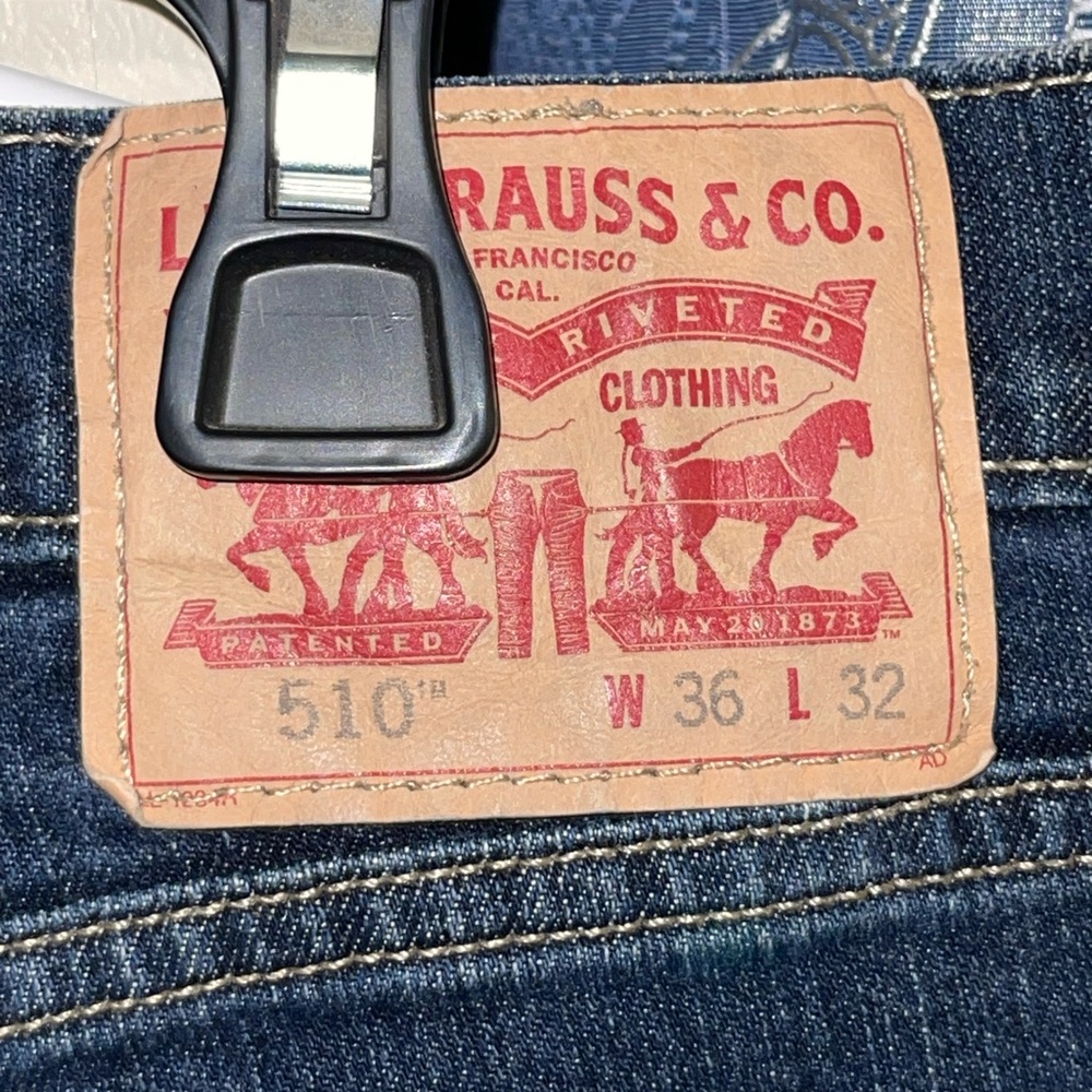 Levi's 510 Men's Jeans 36x32 Blue Skinny Fit, Medium Wash Denim - Picture 4 of 9